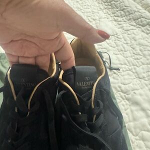 Valentino Black and Gold Sneakers